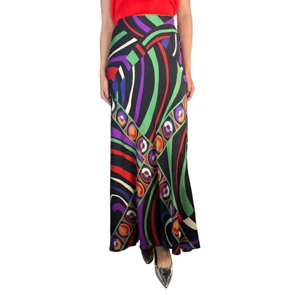 NWT Zara Blogger’s Favorite Printed Silk Effect Maxi Skirt, Size Small